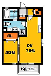 マインシュロス一条 1SKの間取図画像
