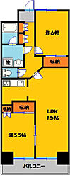 ローズ・コアコート 2LDKの間取図画像