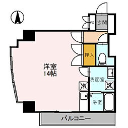 かねとビル ワンルームの間取図画像