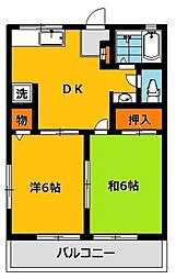 ローレルハイツ 2DKの間取図画像