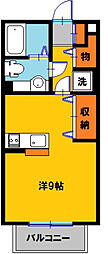 シェル駒生C ワンルームの間取図画像