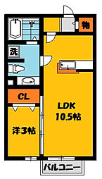 プランドールJ 1LDKの間取図画像