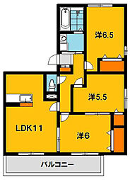 メゾンドールA 3LDKの間取図画像