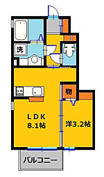 クリンゲル 1LDKの間取図画像