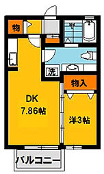 ニュービラーズ 1DKの間取図画像