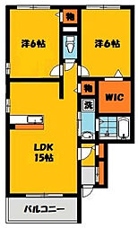 ルミエール元町 2LDKの間取図画像