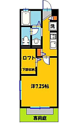 キラテックホワイト 1Kの間取図画像