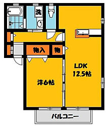 ハピネスF 1LDKの間取図画像
