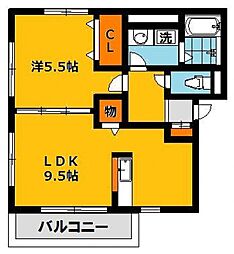 ブランドールピアハイムC 1LDKの間取図画像