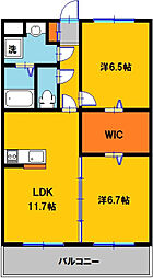 フロールアイ 2LDKの間取図画像
