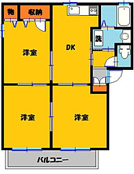 バリュージュ宮 3DKの間取図画像