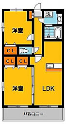 Y&Mファーストステージ 2DKの間取図画像