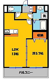 八幡山公園ザ・レジデンスB 1LDKの間取図画像