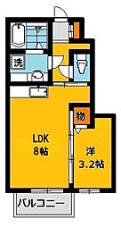 ヴィクトワール2B 1LDKの間取図画像