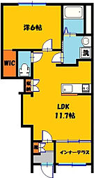 トロワシヤン 1LDKの間取図画像