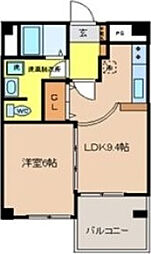 カルム竹林 1LDKの間取図画像