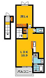 サンライズガーデンB 1LDKの間取図画像