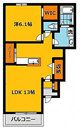 ネオエレガンスB 1LDKの間取図画像