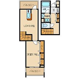 スペース塚口 2階1DKの間取り