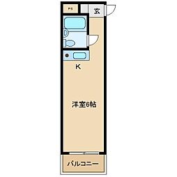 ダイドーメゾン塚口III 2階ワンルームの間取り