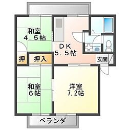 アヴィオ塚口 3階3DKの間取り