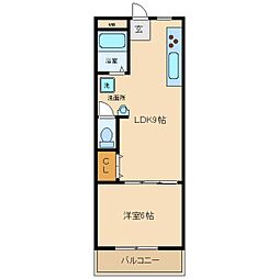 サンライム武庫之荘 3階1LDKの間取り