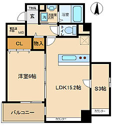 プロスペリテ（尼崎） 3階1SLDKの間取り