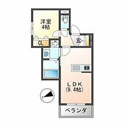 グレナディエ 1LDKの間取図画像