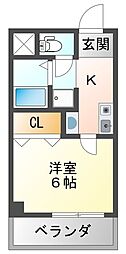 MY尼崎 1Kの間取図画像