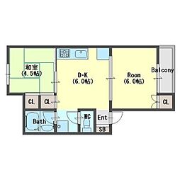 ストークハイツ 2DKの間取図画像