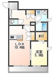 リッジライン北 1LDKの間取図画像
