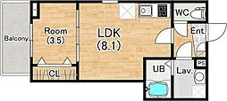 ジーメゾン立花レヴリア 1LDKの間取図画像