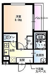 フジパレス西立花7番館 1Kの間取図画像