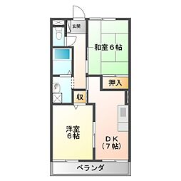 ノーブル・トモ 2DKの間取図画像