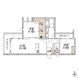 Forena Court 塚口 West 2LDKの間取図画像