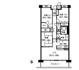 甲子園六石町ハイツ 3LDKの間取図画像