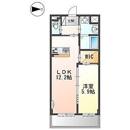 レアグランツ東難波 I 重量鉄骨造3階建 1LDKの間取図画像