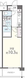 サンフォリア立花 1Kの間取図画像