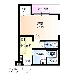 フジパレス尼崎東園田EAST 1Kの間取図画像