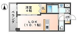 リエール武庫之荘 1LDKの間取図画像