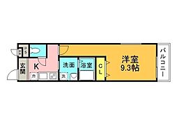 フジパレス阪急塚口駅東WEST 1Kの間取図画像