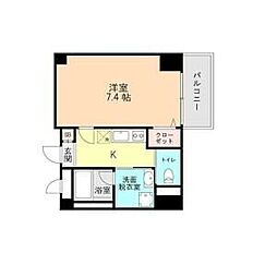 リエス尼崎東 1Kの間取図画像