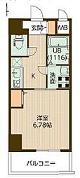 アリビオ立花3 1Kの間取図画像