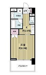 BelleFace尼崎 1Kの間取図画像