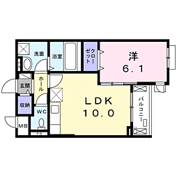 エコグランツ 1LDKの間取図画像
