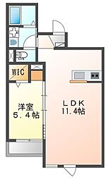カズールイースト 1LDKの間取図画像