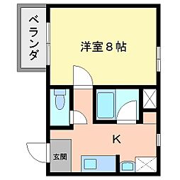 グレイスヴィラ西難波 1Kの間取図画像