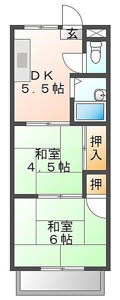シャルム南台II 303｜兵庫県尼崎市食満７丁目(賃貸マンション2DK・3階・35.00㎡)の写真 その2