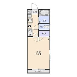 セラドン・グレイ 1階1Kの間取り