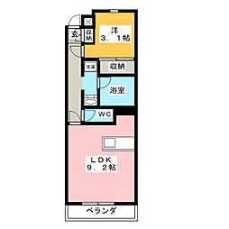 コンフォート大宮三橋 1LDKの間取図画像